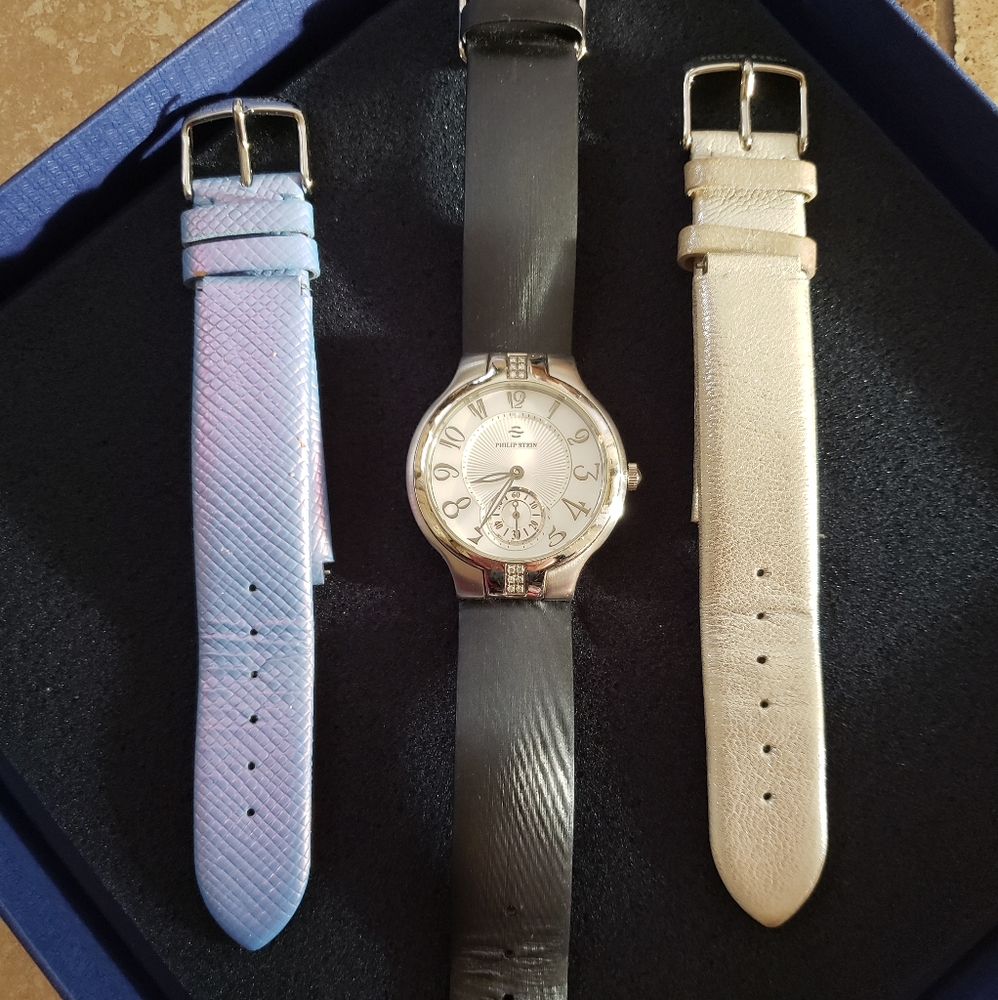 Philip Stein watch with 3 straps